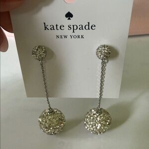 Kate Spade Razzle Dazzle  Glittering Silver Drop Earrings